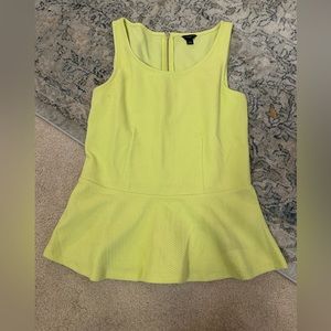 Key lime Green Ann Taylor size small peplum sleeveless top
